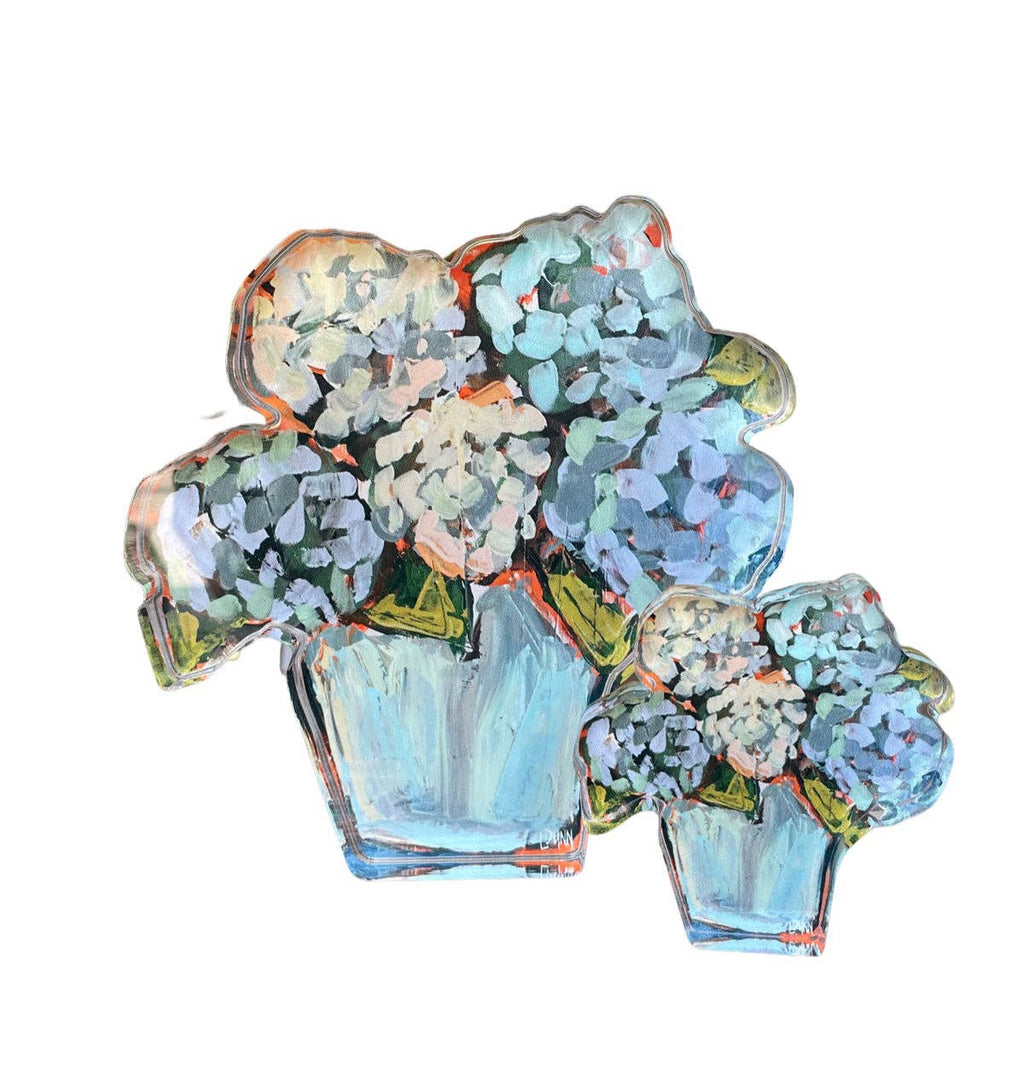 BLUE HYDRANGEA ACRYLIC BLOOM BLOCK LARGE