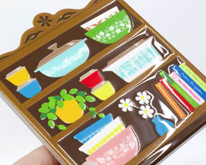 3D RETRO KITCHEN HUTCH CERAMIC COASTER - VINTAGE BOWLS