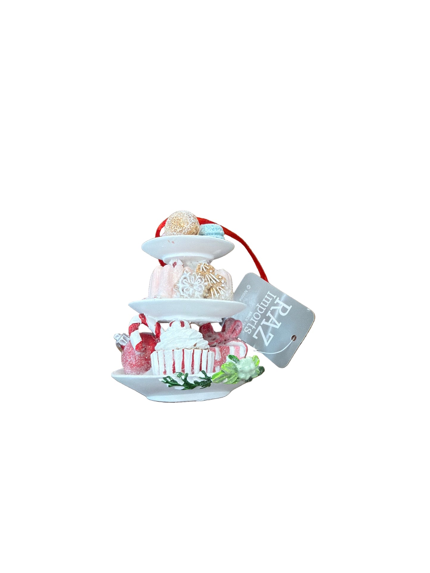 RAZ ORNAMENT-3 TIER CHRISTMAS DESSERT
