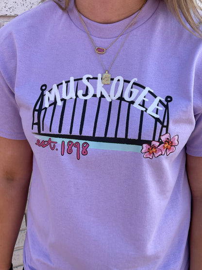 Muskogee Map Tee - Lavender