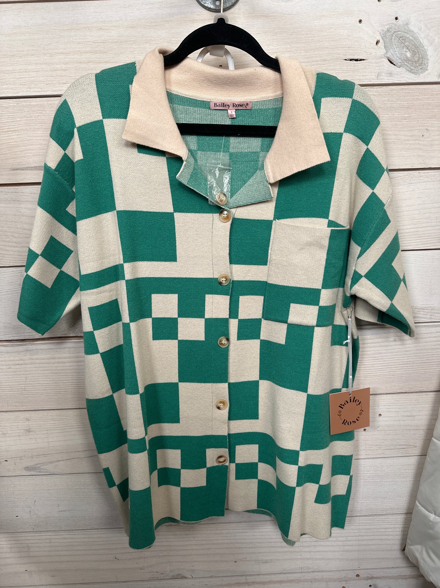 GREEN AND CREAM CHECKERED 2PC SET