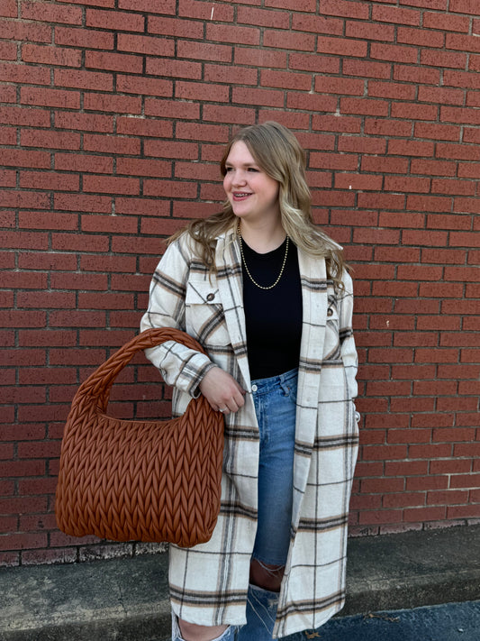 Brown Braided Bag