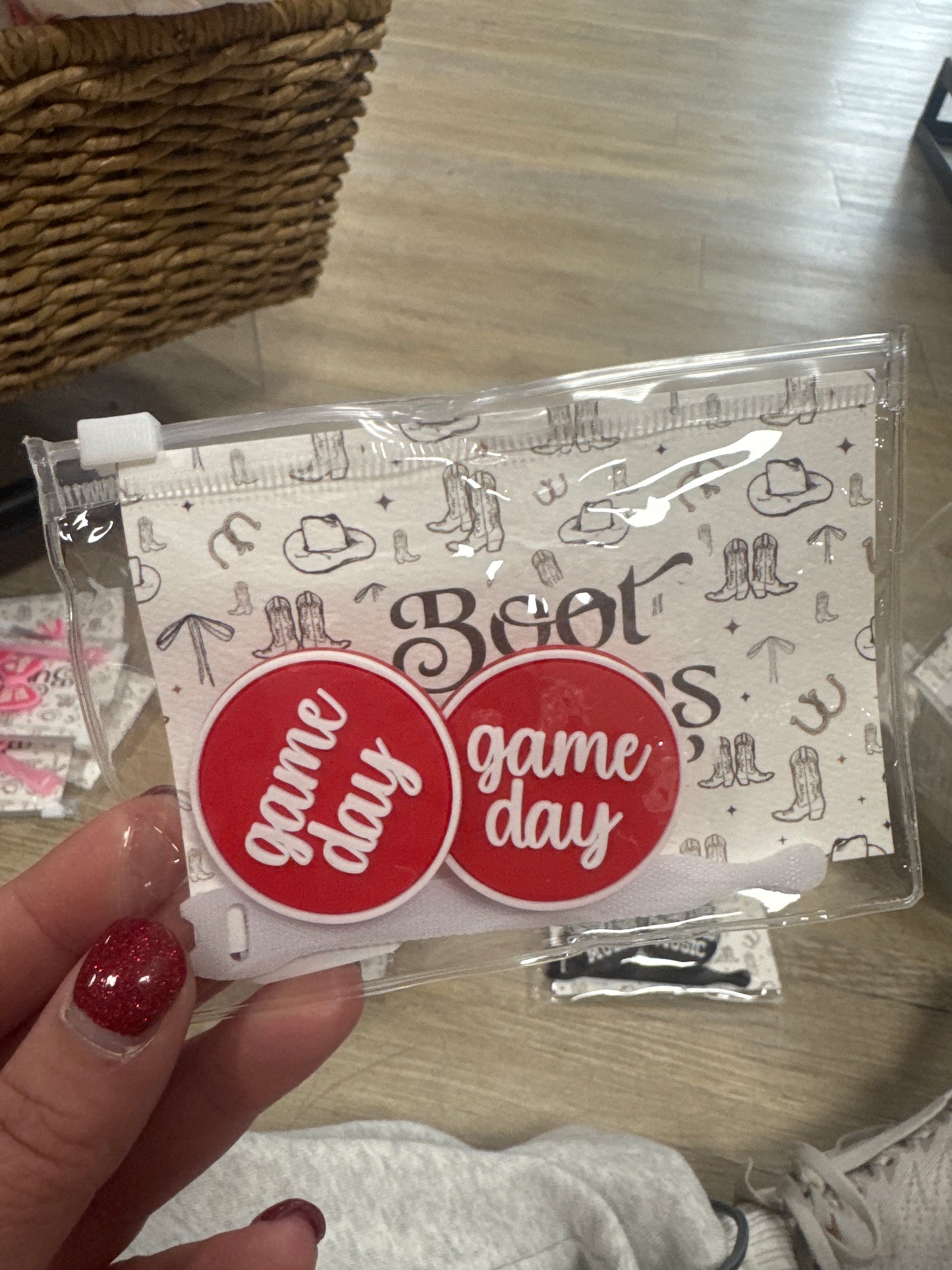 BOOT BUTTONS - GAME DAY - RED