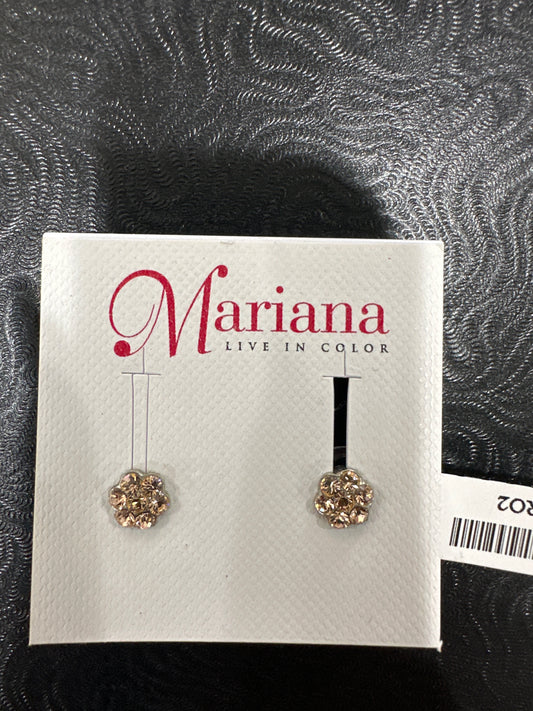 MARIANA EARRINGS -SLVR - SM FLOWER CHAMPAGNE