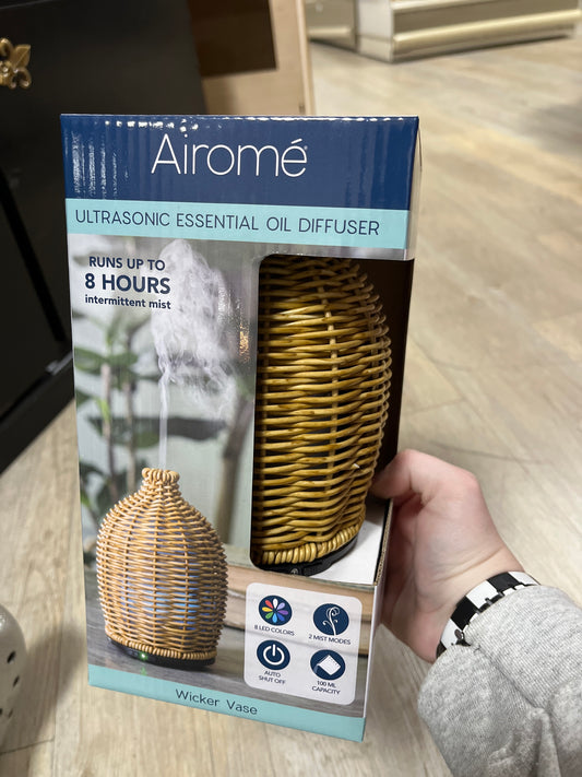 ULTRASONIC DIFFUSER - WICKER VASE - MEDIUM