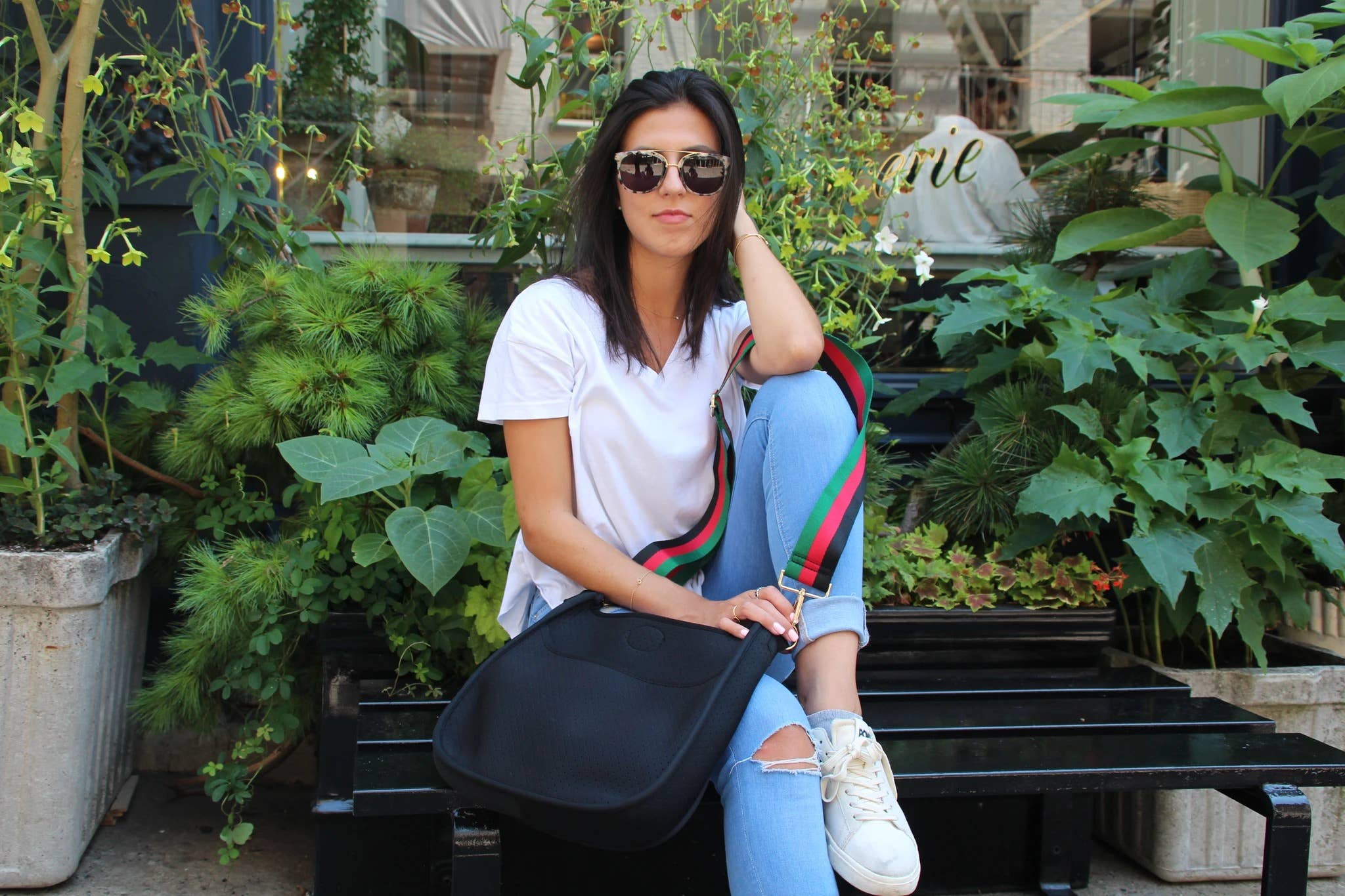 Striped Interchangeable Woven Bag Strap