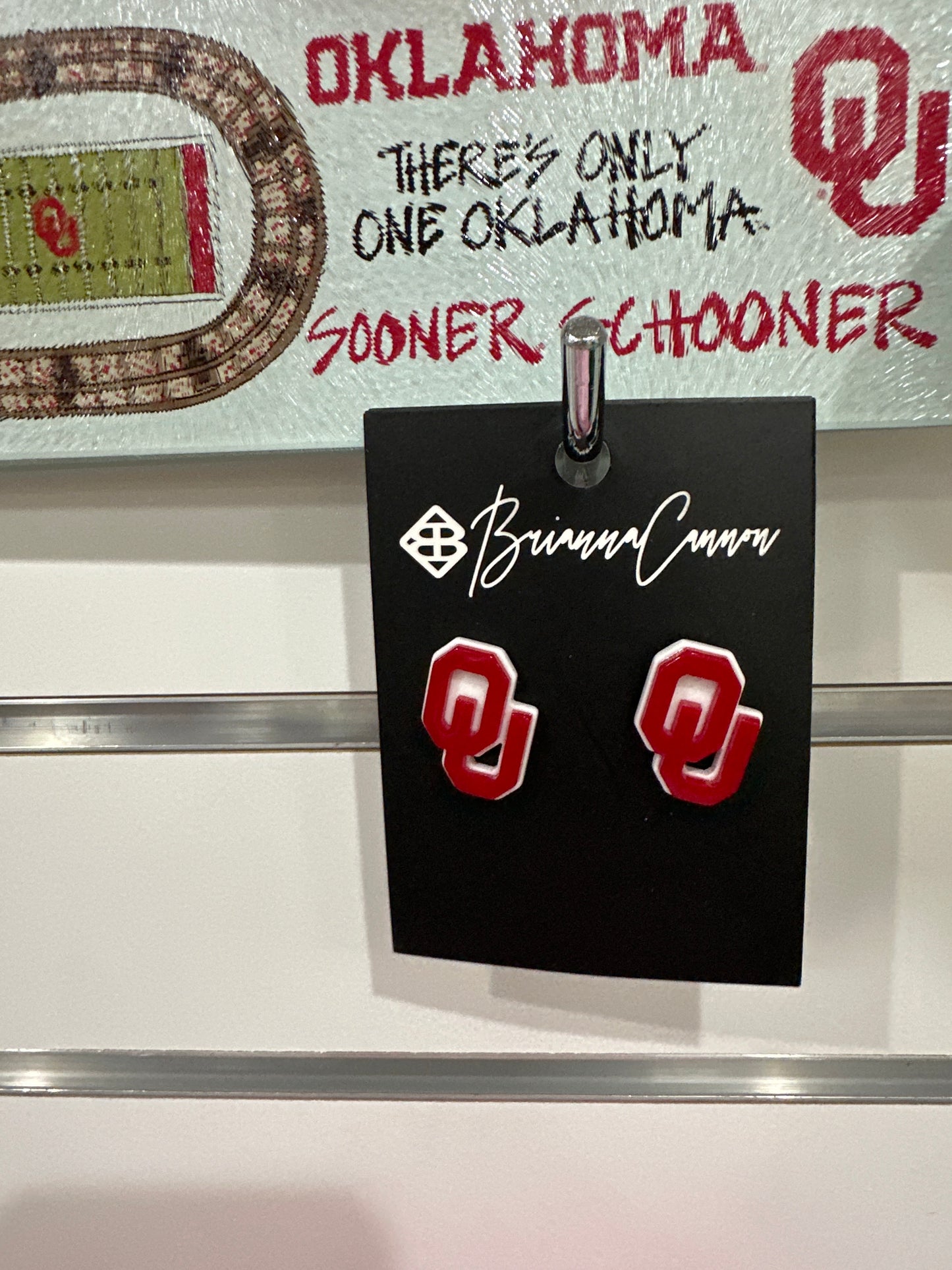 OKLAHOMA CRIMSON & WHITE OU STUDS