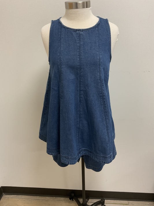DENIM SLEEVELESS TOP AND SHORTS 2 PC. SET
