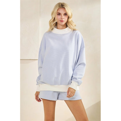 STRIPED MOCK NECK 2PC SHORT SET - Pharm Favorites by Economy Pharmacy