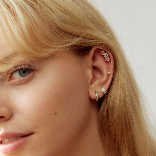 JUNO STUD EARRINGS - GOLD/OPAL