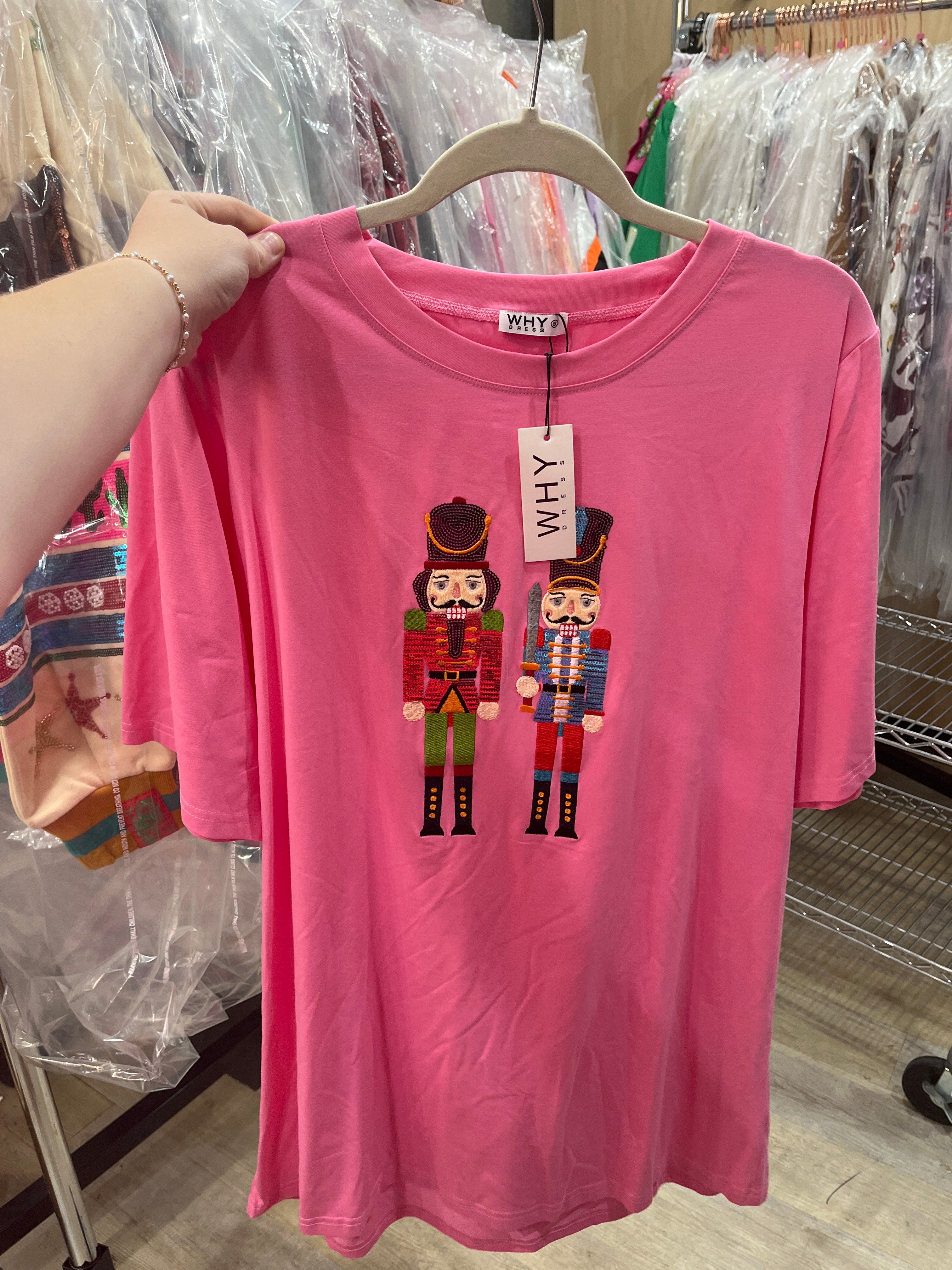 Pink Nutcracker Sequin Tshirt Dress