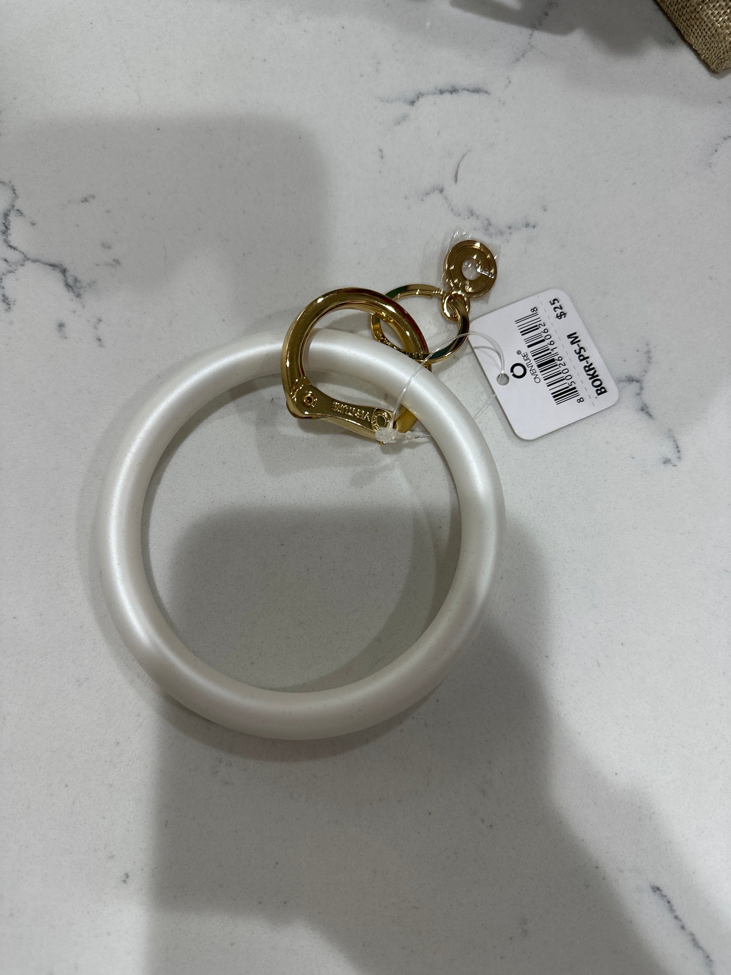 SILICONE BIG O KEY RING - MARSHMELLO PEARLIZED