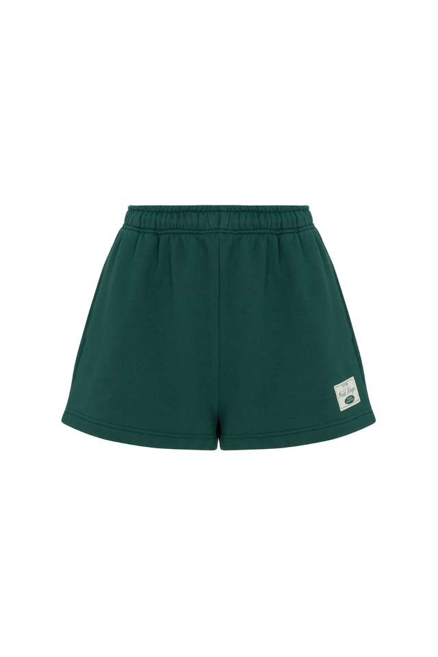 HUNTER GREEN LOOSE SWEAT SHORT
