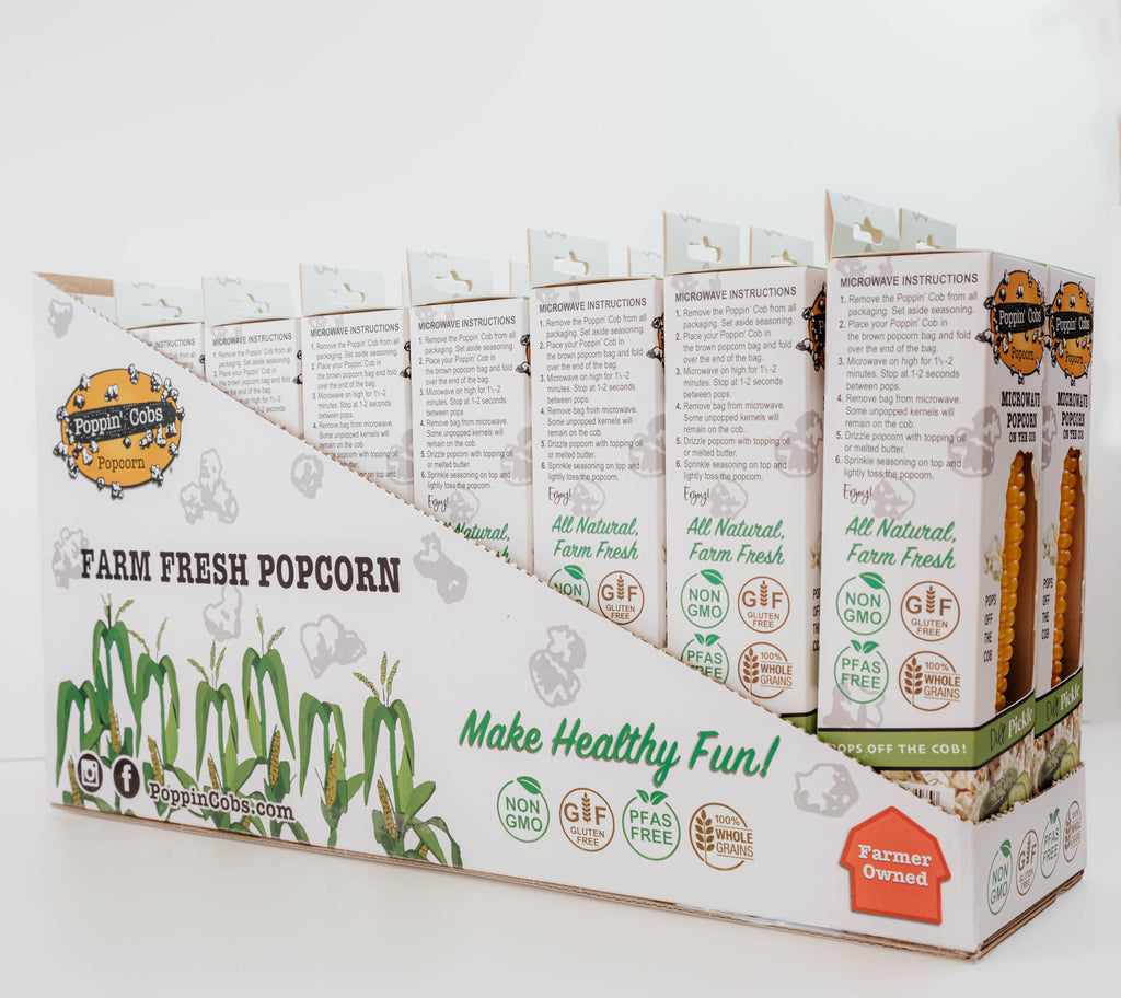 Popcorn on the Cob with Dill Pickle Seasoning