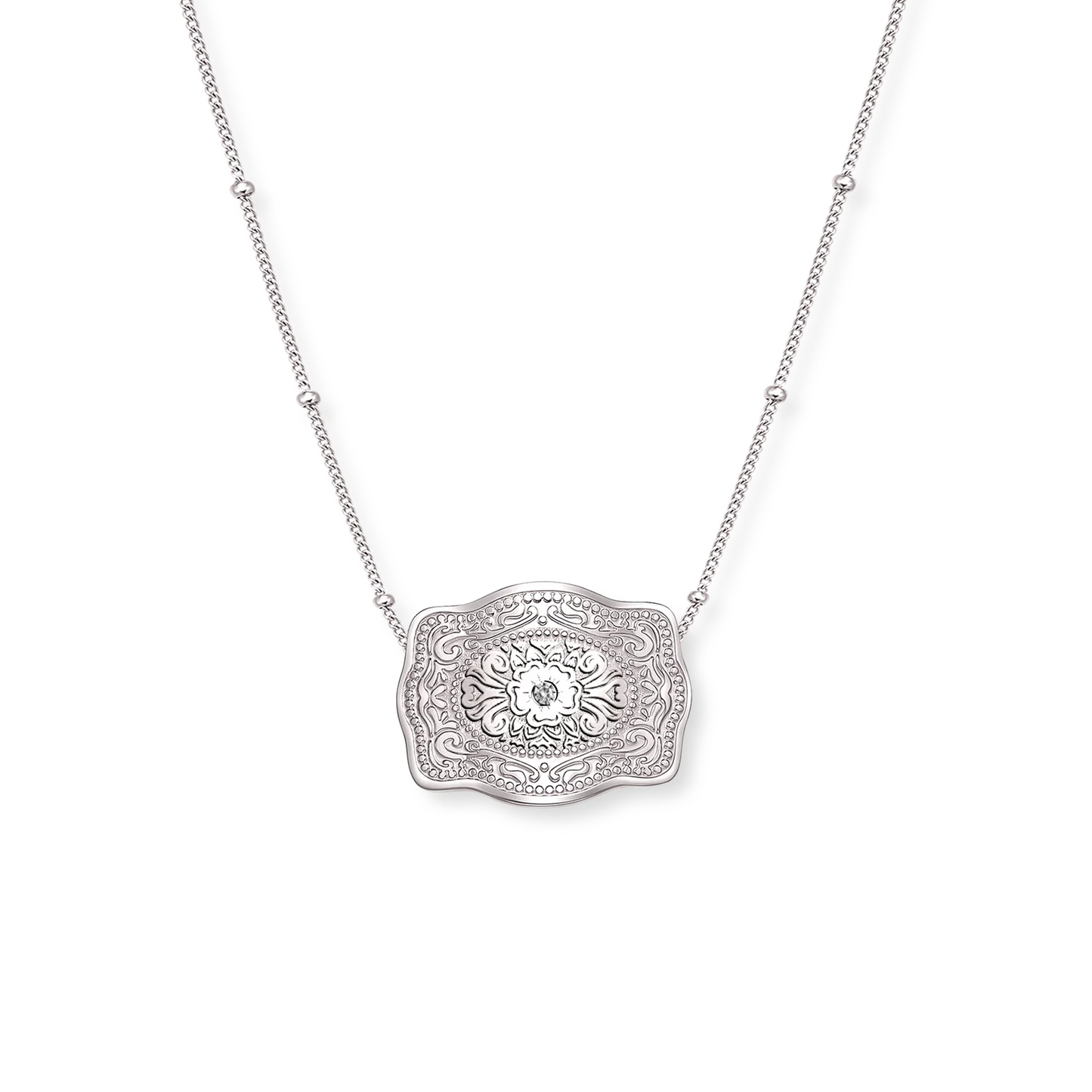 MINI BELT BUCKLE NECKLACE - AMELIA ROSE (16" + 2" EXTENDER)