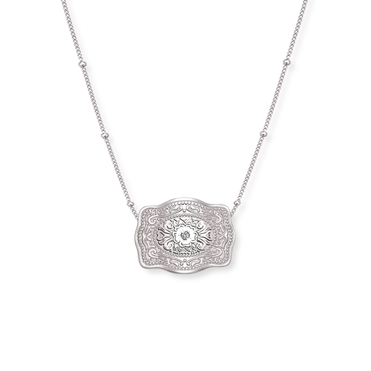 MINI BELT BUCKLE NECKLACE - AMELIA ROSE (16" + 2" EXTENDER)