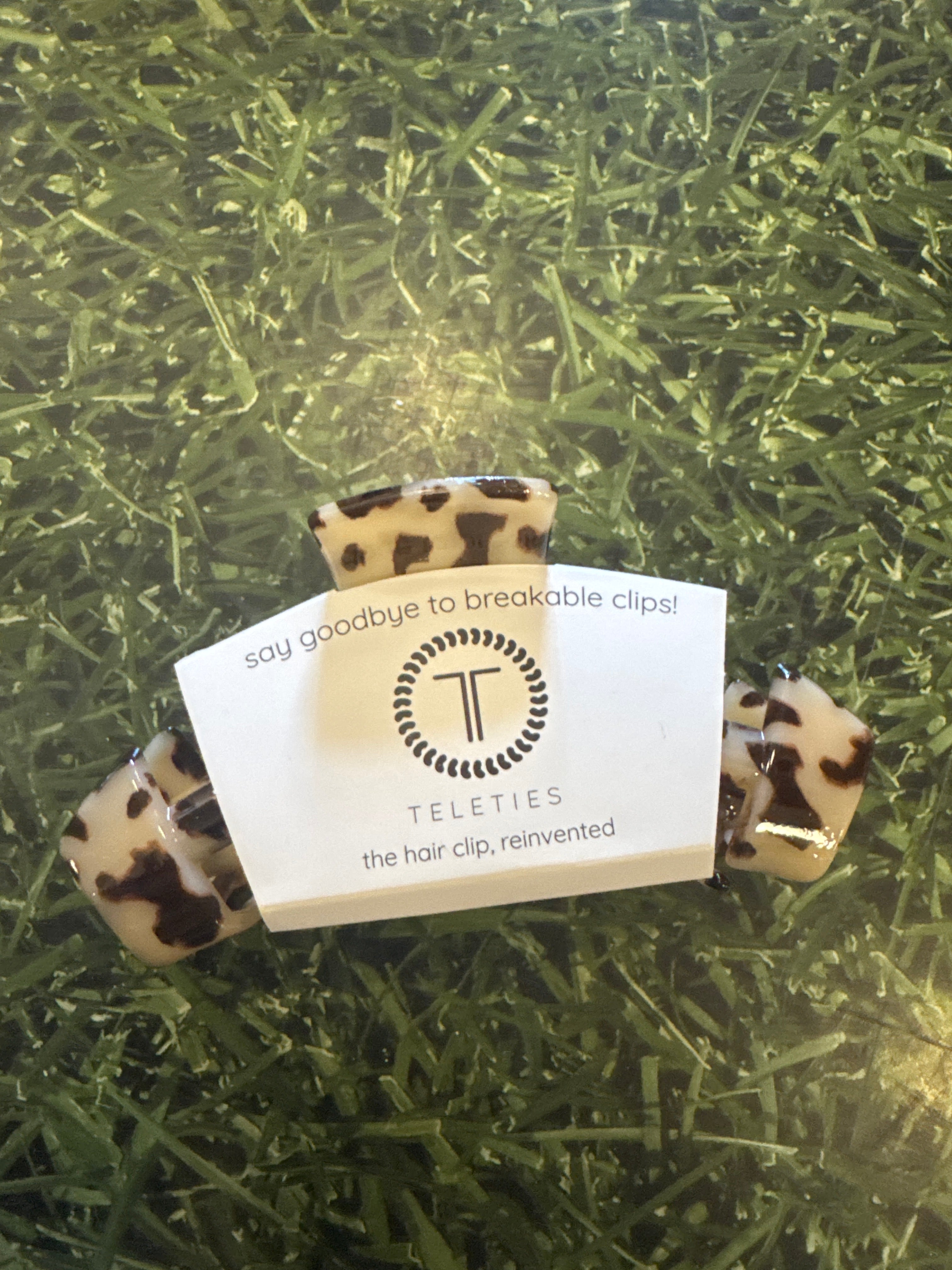 TELETIES OPEN HAIR CLIP - LARGE - BLONDE TORTOISE