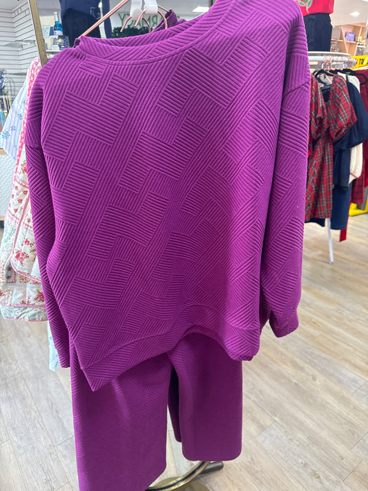 QUILTED 2 PC PANT SET - MAGENTA - Pharm Favorites by Economy Pharmacy