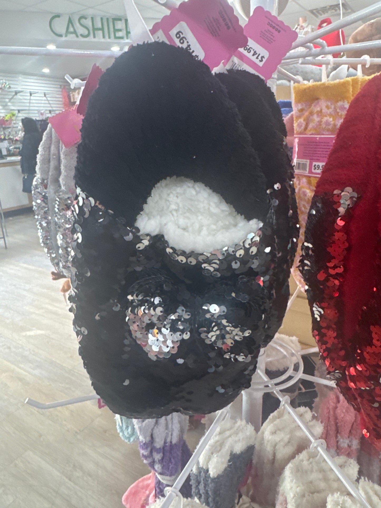 SEQUIN SLIPPERS - BLACK - Pharm Favorites by Economy Pharmacy