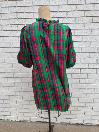 Plaid About You Green Libby Dress