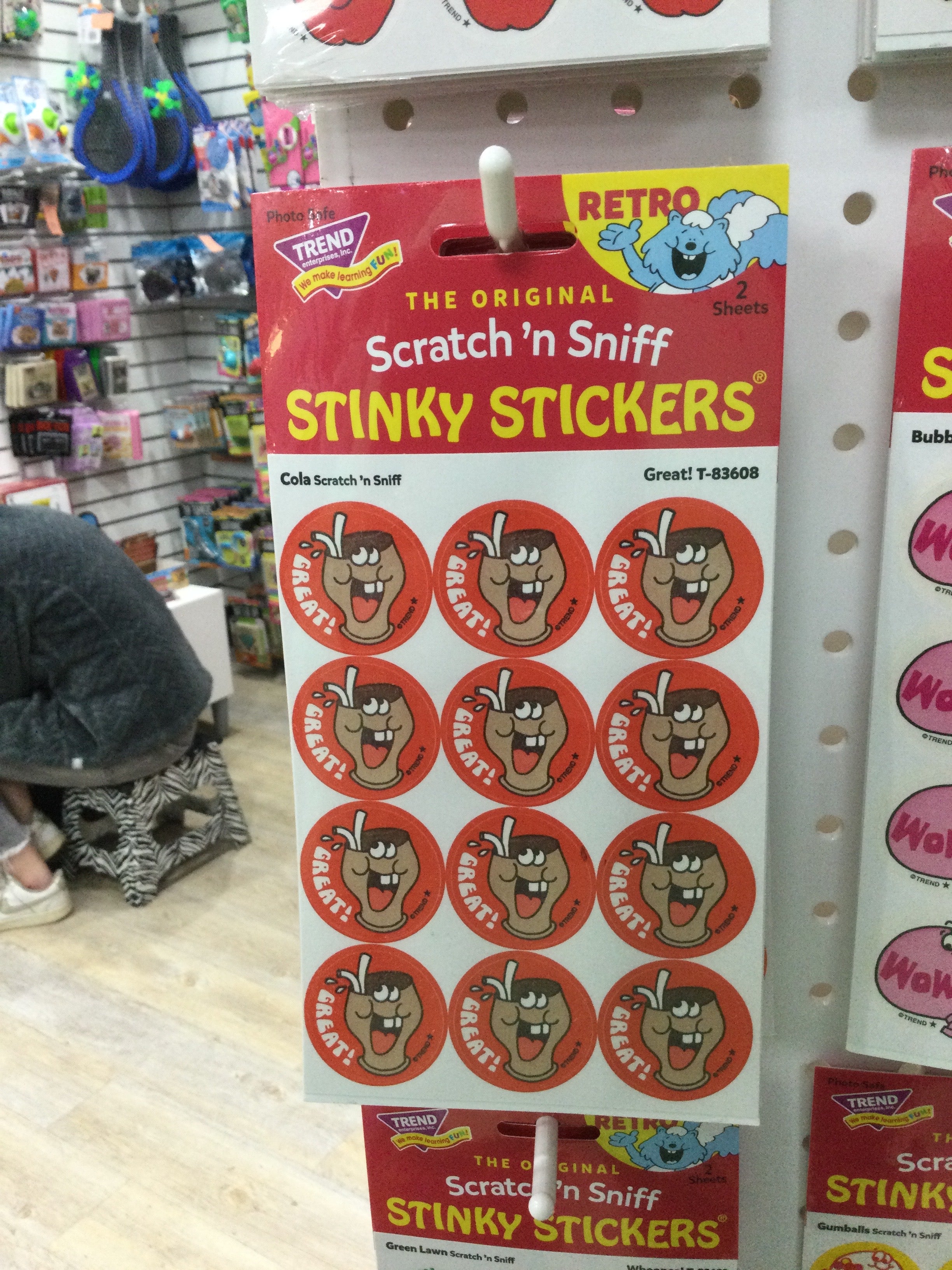 SCRATCH N SNIFF STINKY STICKERS - COLA