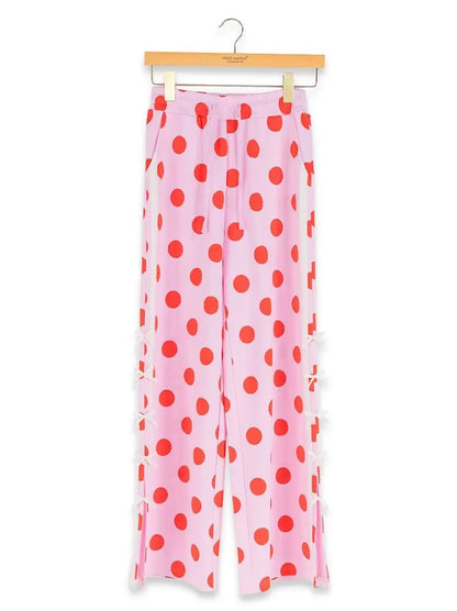 TIE LOUNGE PANT AND PULLOVER PINK POLKA DOT - 2 PC. SET