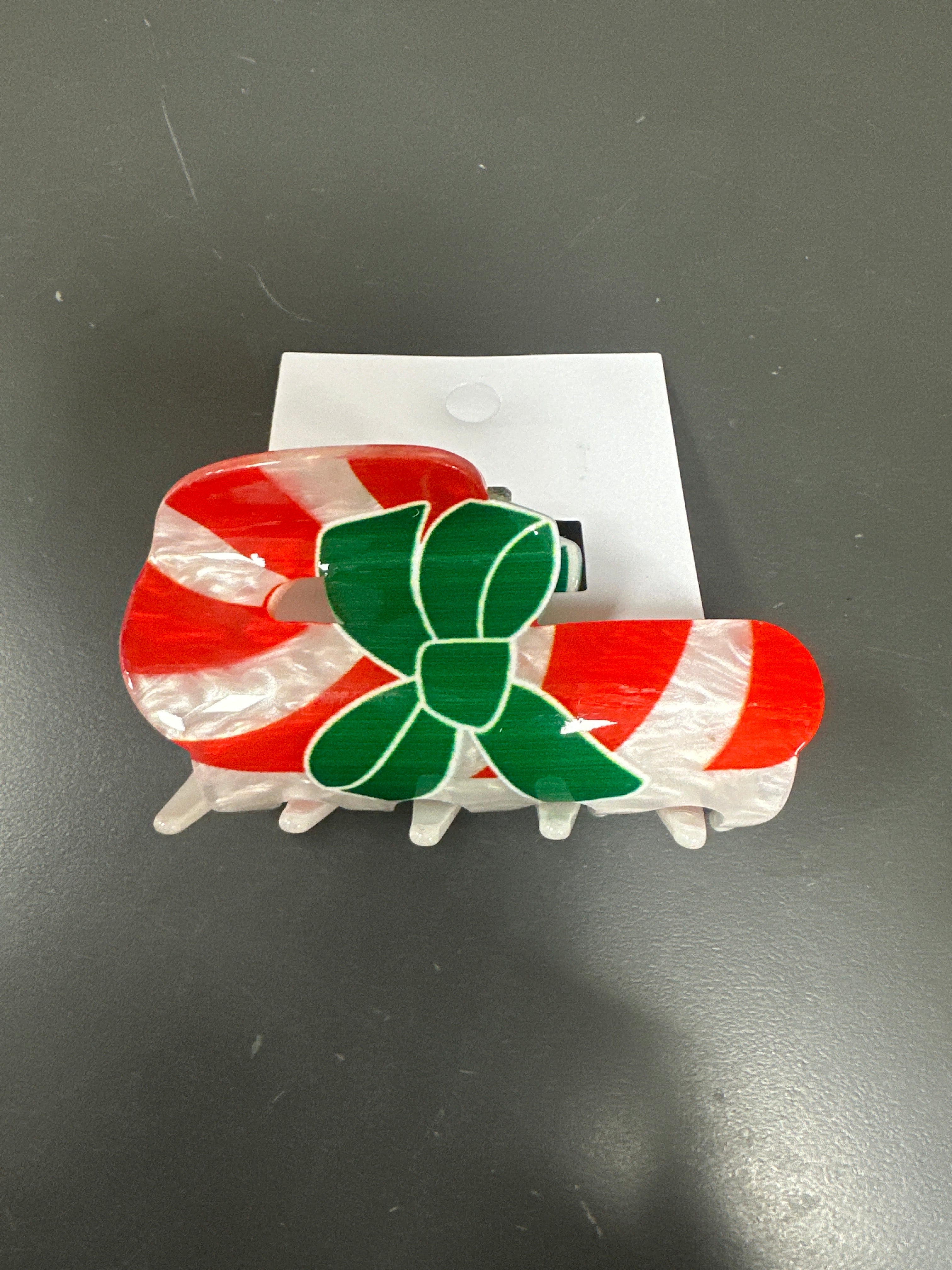 CANDY CANE HAIR CLIP
