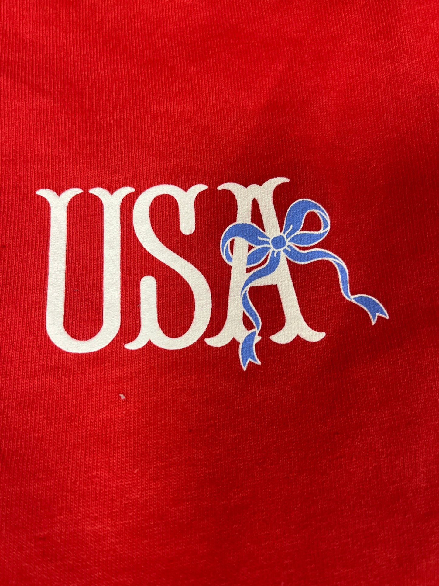 RED HAPPY BIRTHDAY USA BOW TEE