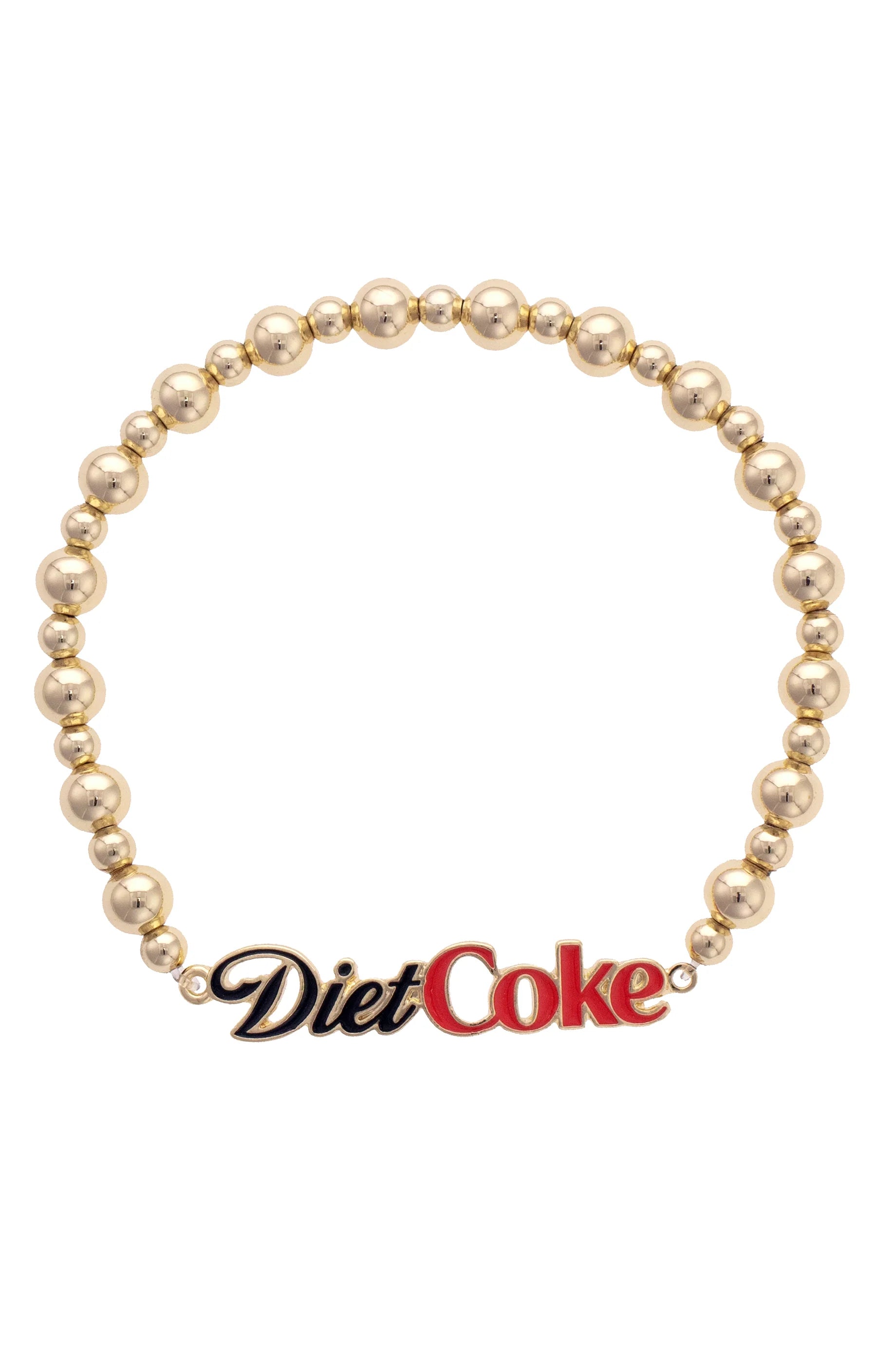 DIET COKE LOGO STRETCH BRACELET - RED/BLACK/GOLD