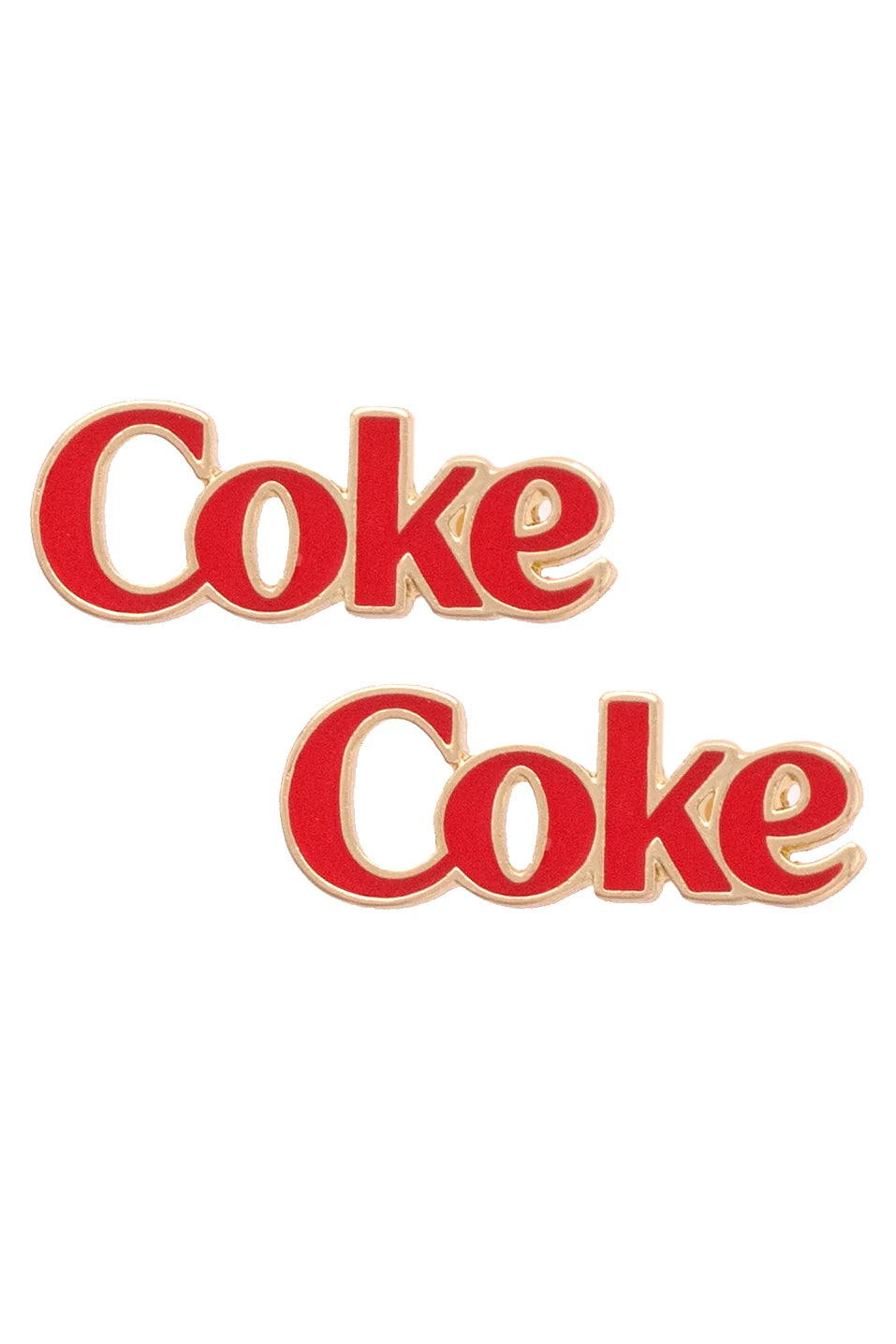 COKE ENAMEL LOGO STUD EARRINGS - RED