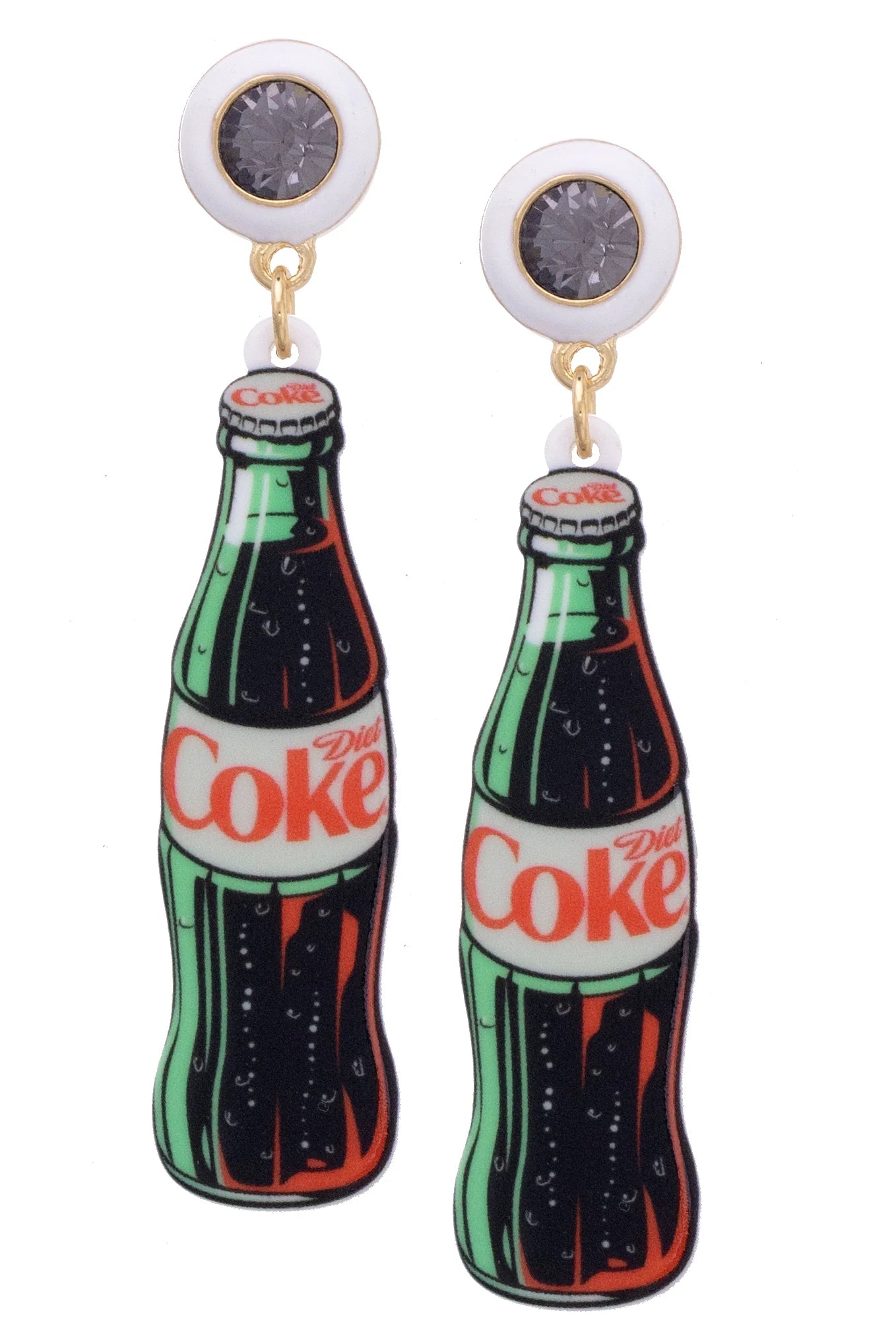VINTAGE DIET COKE BOTTLE RESIN EARRINGS