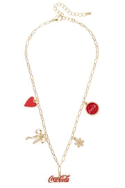 COCA COLA PAPERCLIP CHARM COLLECTOR NECKLACE - GOLD