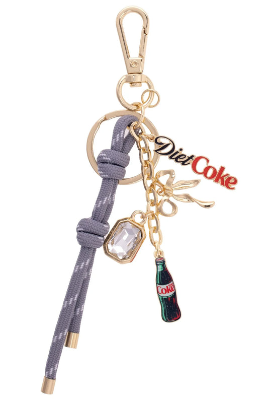 DIET COKE CLUSTER BAG CHARM - GREY