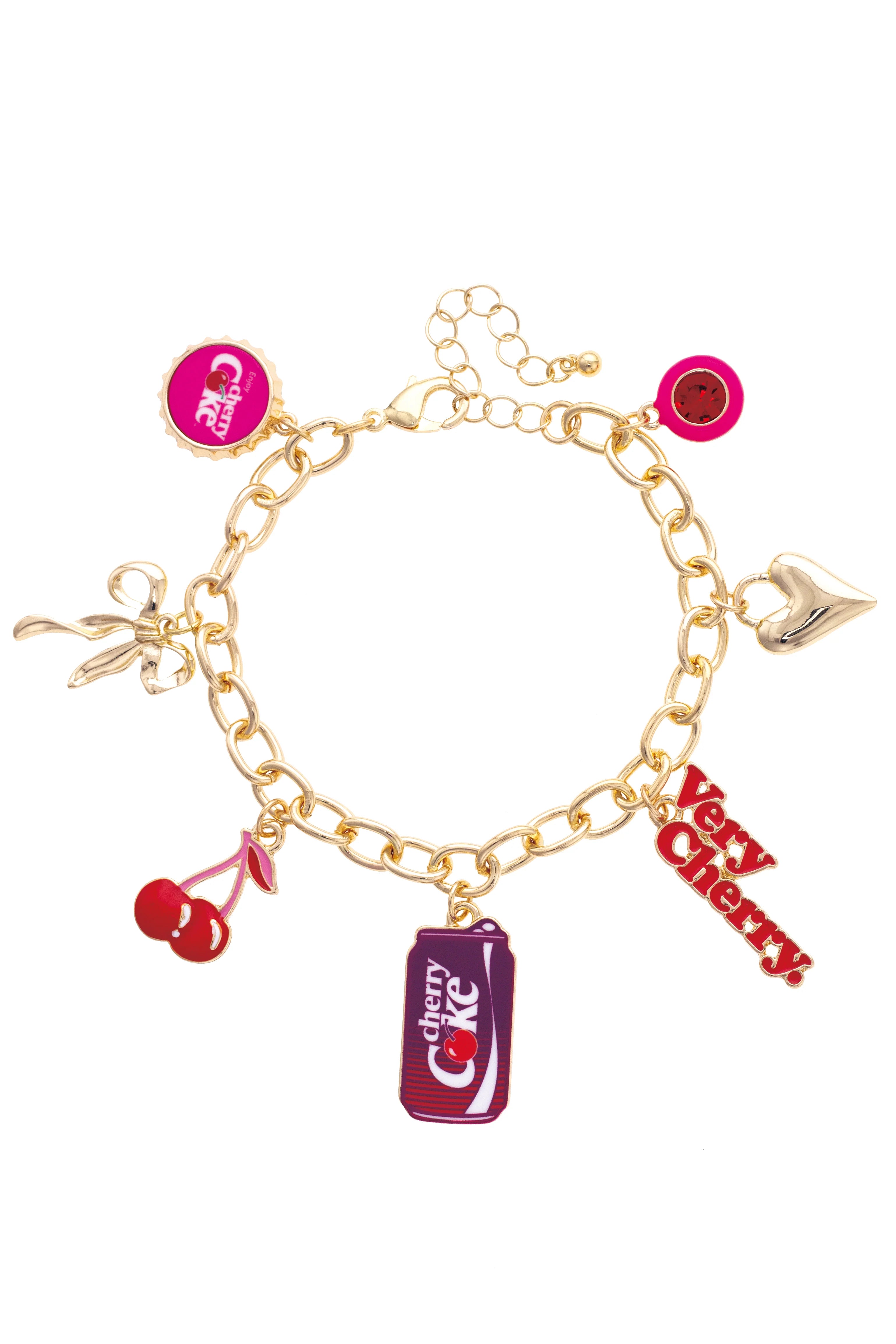 CHERRY COKE ICONS CHARM BRACELET - GOLD