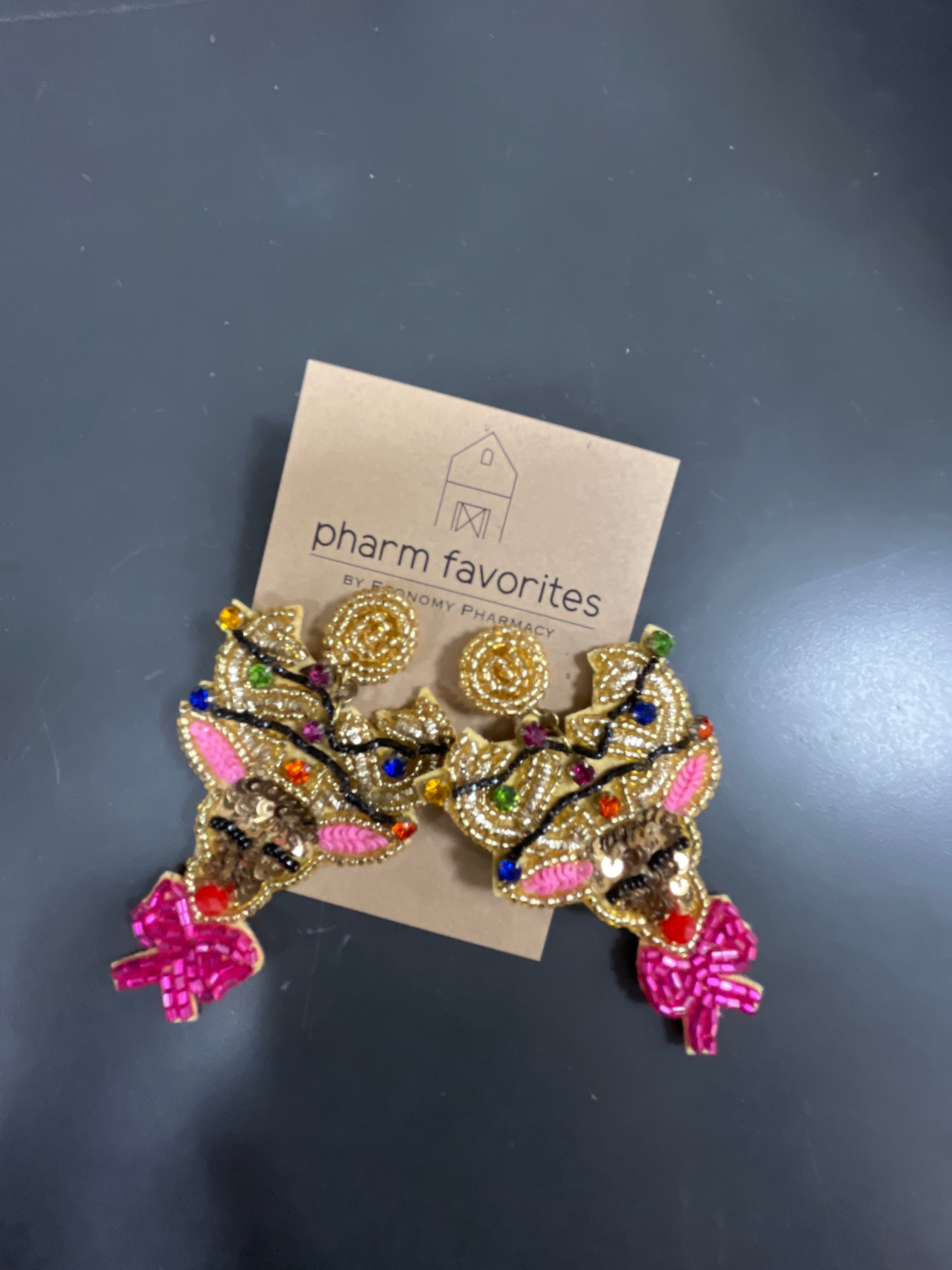 RUDOLPH WITH LIGHTS BEADED EARRINGS