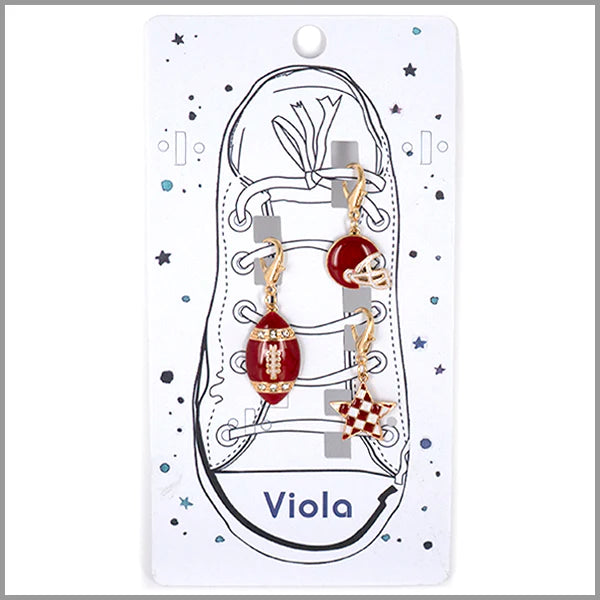 Gameday Charms! Football, Helmet, and Star. Perfect for Shoes, Bags, Etc. Maroon/White