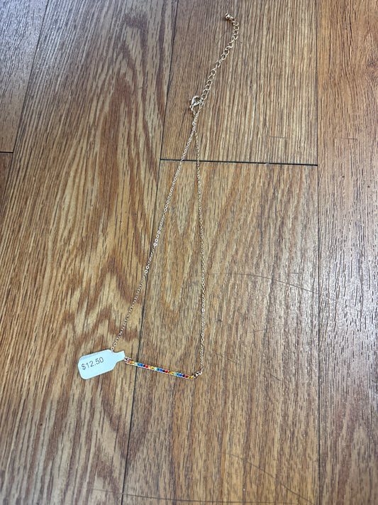 COLORFUL GEM BAR NECKLACE