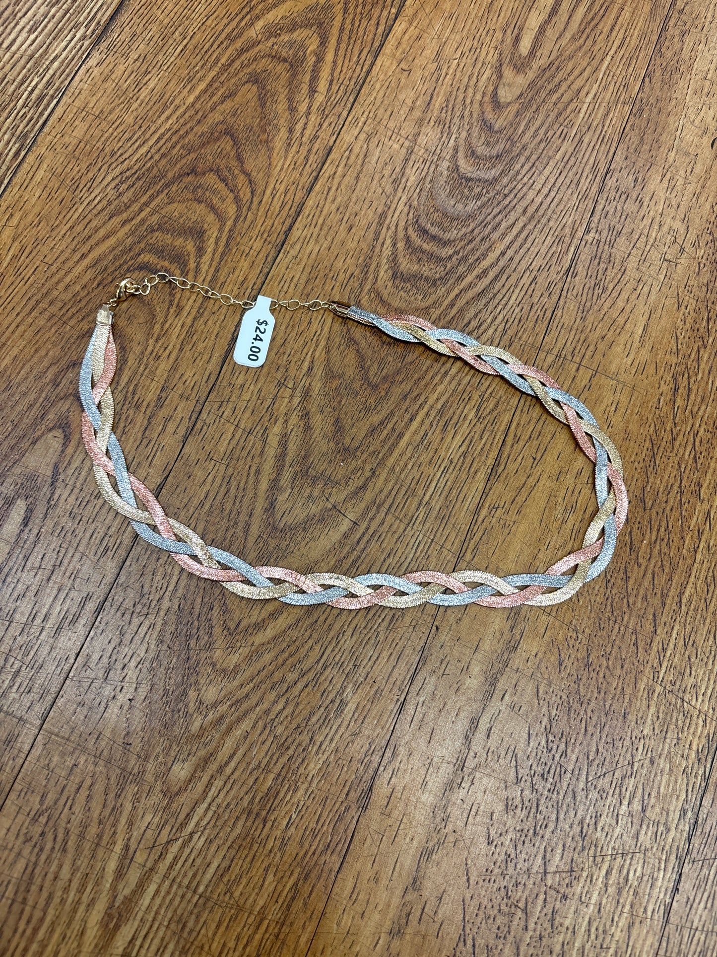 ROPE NECKLACE-SILVER GOLD COPPER
