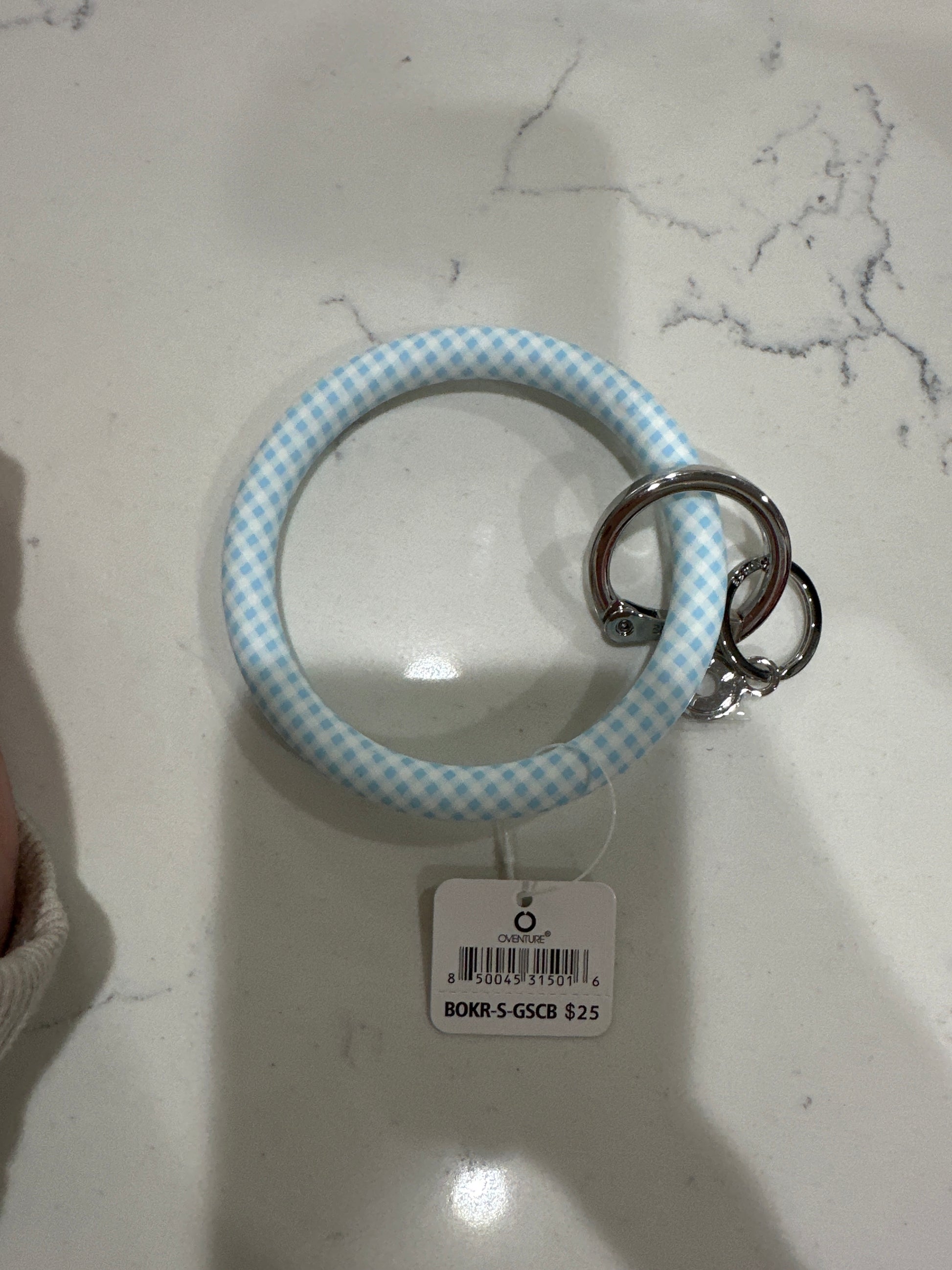 SILICONE BIG O KEY RING - GINGHAM SWEET CAROLINA B - Pharm Favorites by Economy Pharmacy