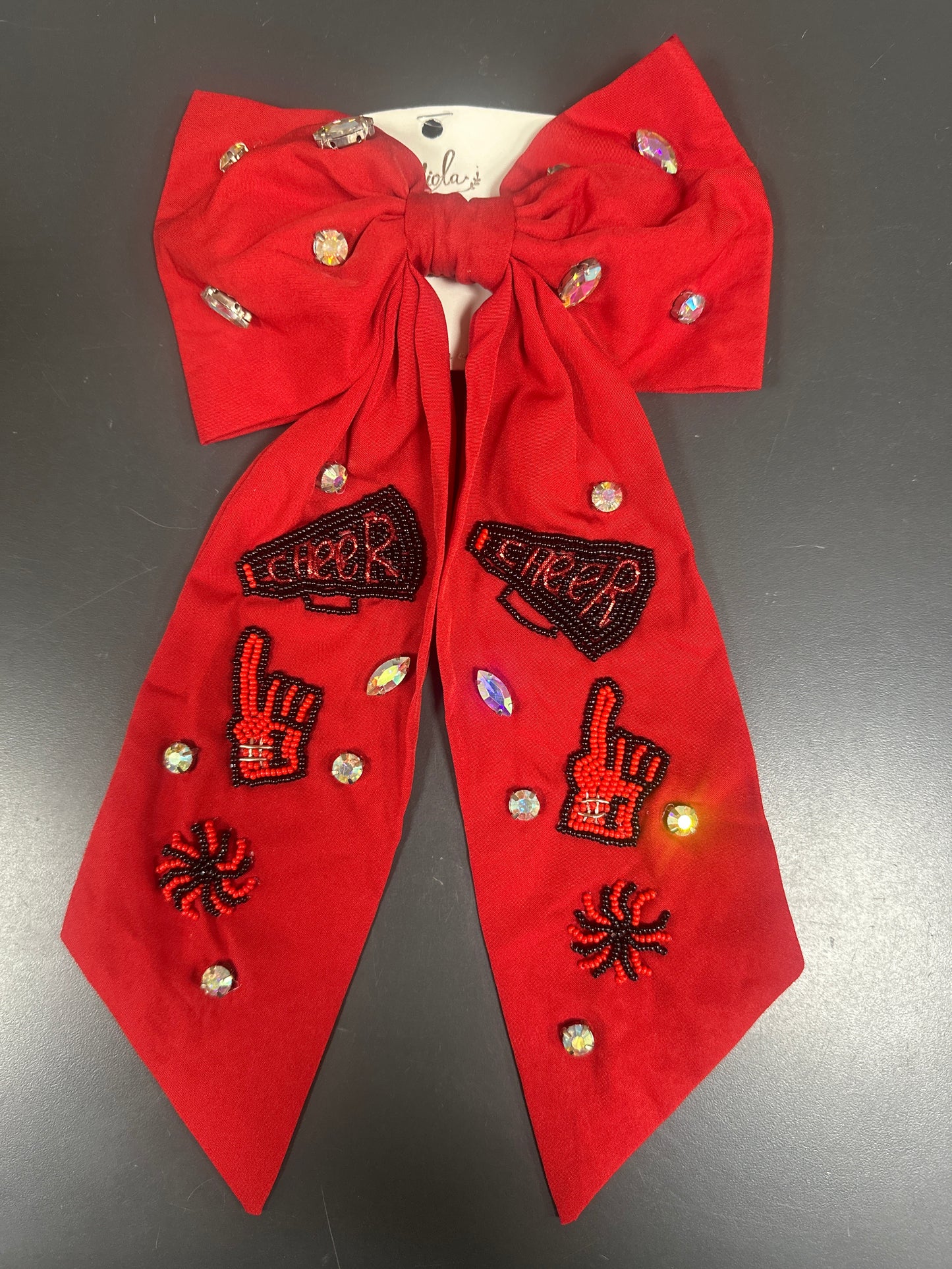 3 ICON CHEER BOW - RED/BLACK