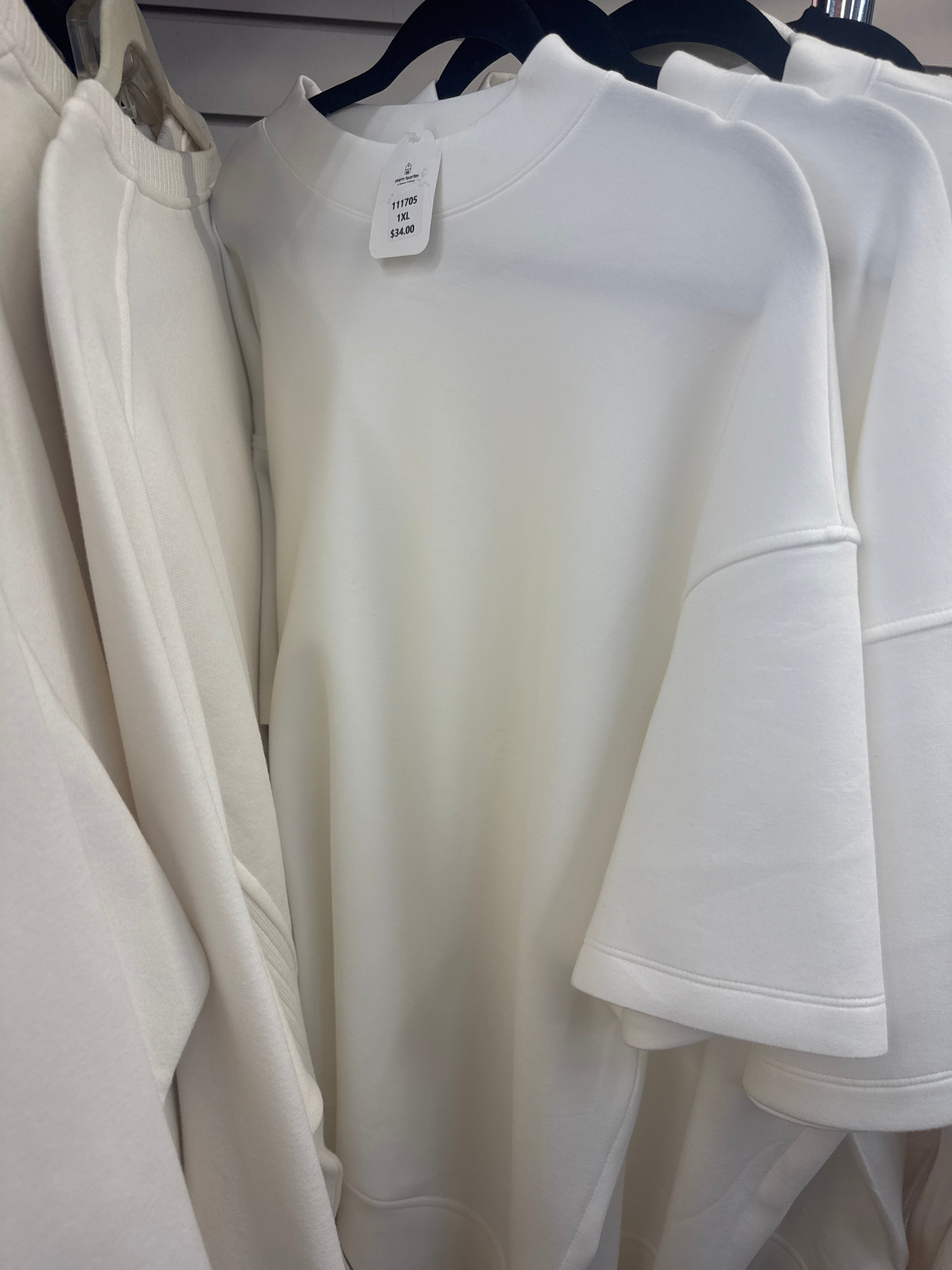 SCUBA MOCK NECK SS TOP - CREAM - 2XL