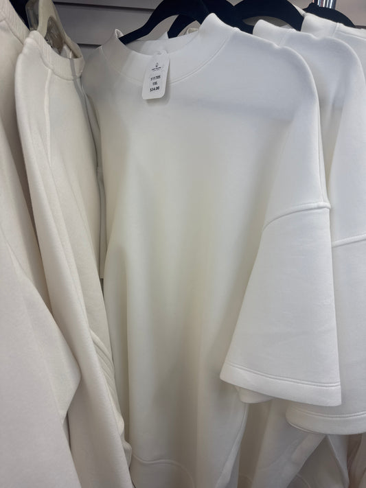 SCUBA MOCK NECK SS TOP - CREAM - 2XL - Pharm Favorites by Economy Pharmacy