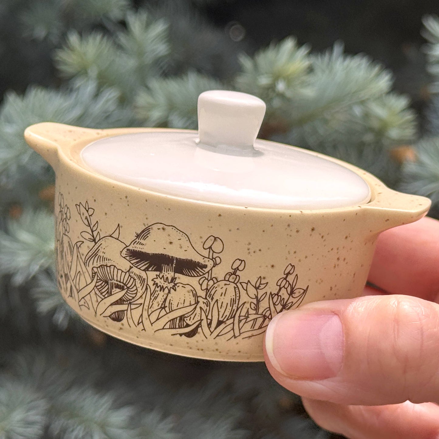 PYREX-INSPIRED FOREST FANCIES CASSEROLE CERAMIC TRINKET BOX
