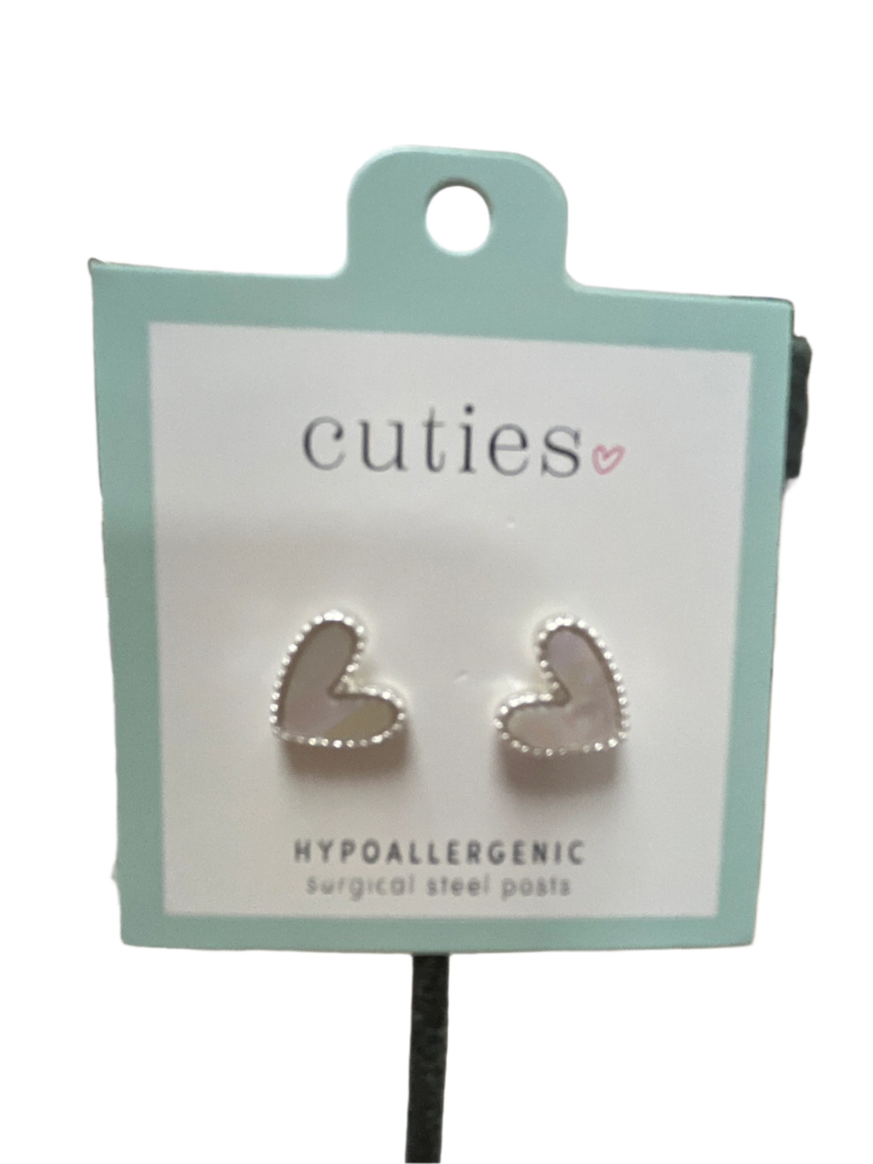 PEARLIZED HEARTS SILVER EARRINGS