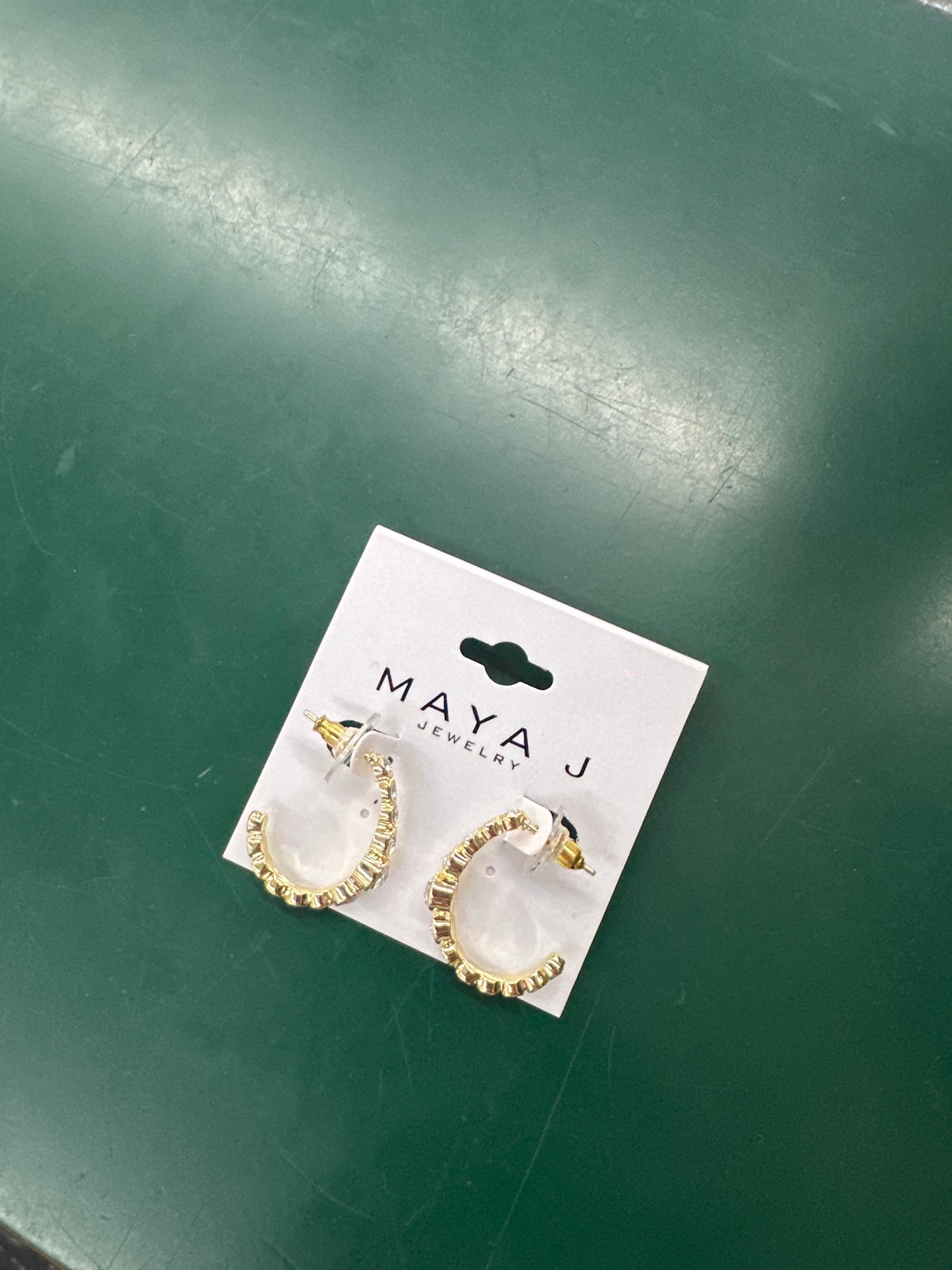 CRYSTAL GRADUATED BEZEL EARRINGS - GOLD