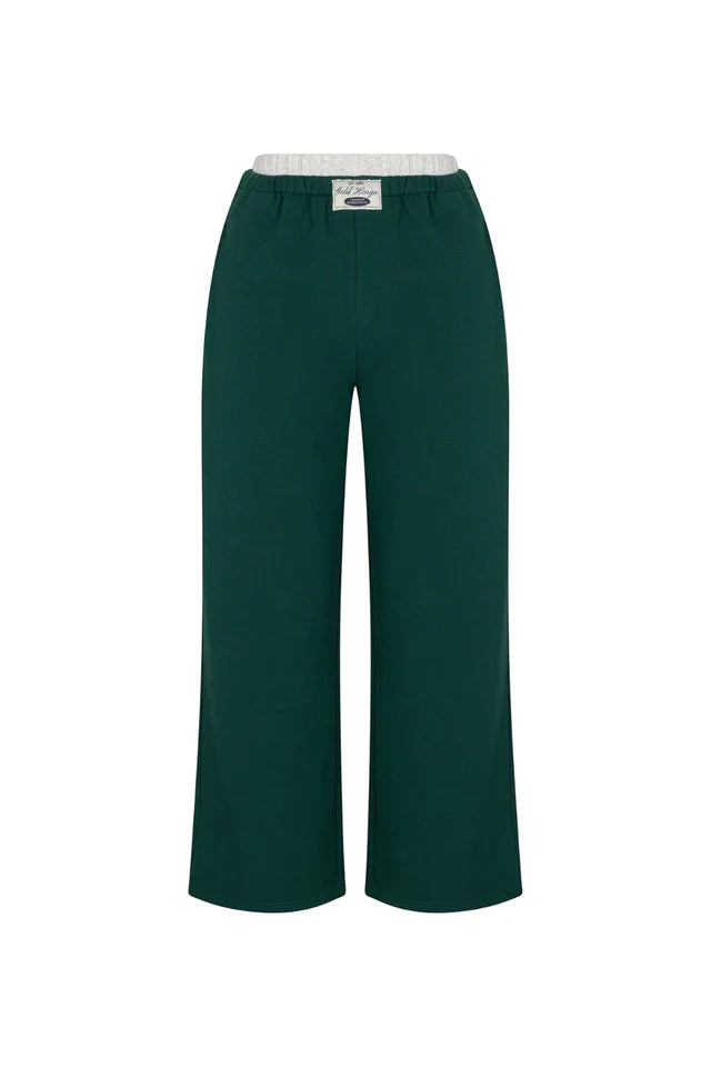 HUNTER GREEN WIDE LEG SWEATPANT