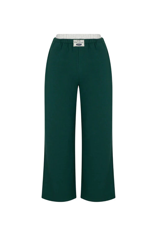 HUNTER GREEN WIDE LEG SWEATPANT