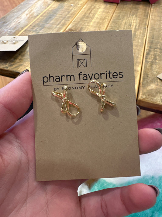 GOLD BOW EARRINGS