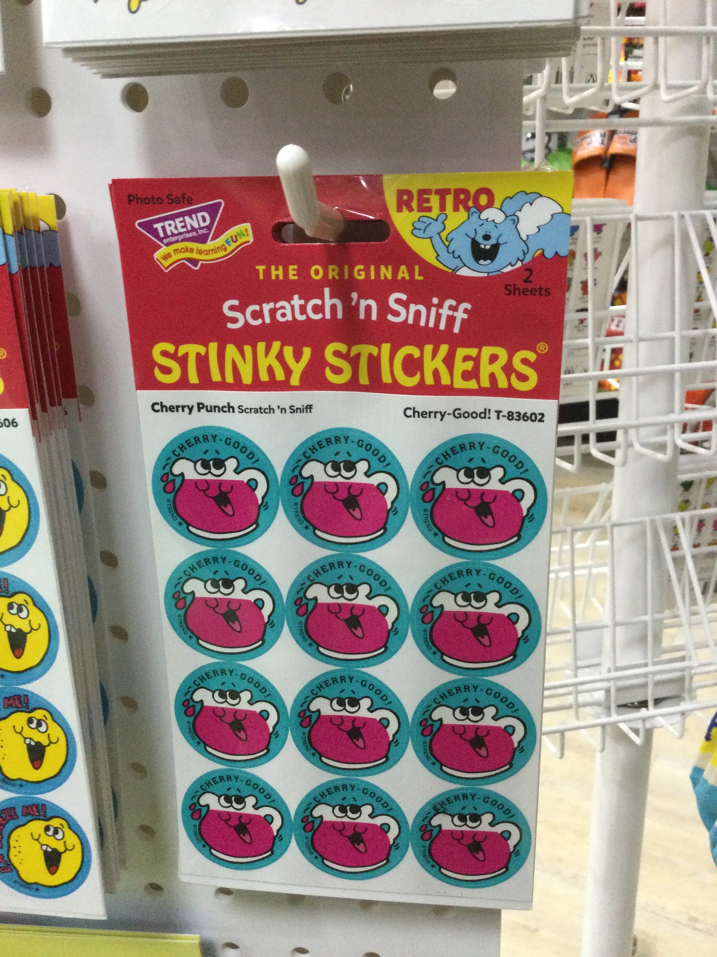 SCRATCH N SNIFF STINKY STICKERS - CHERRY PUNCH