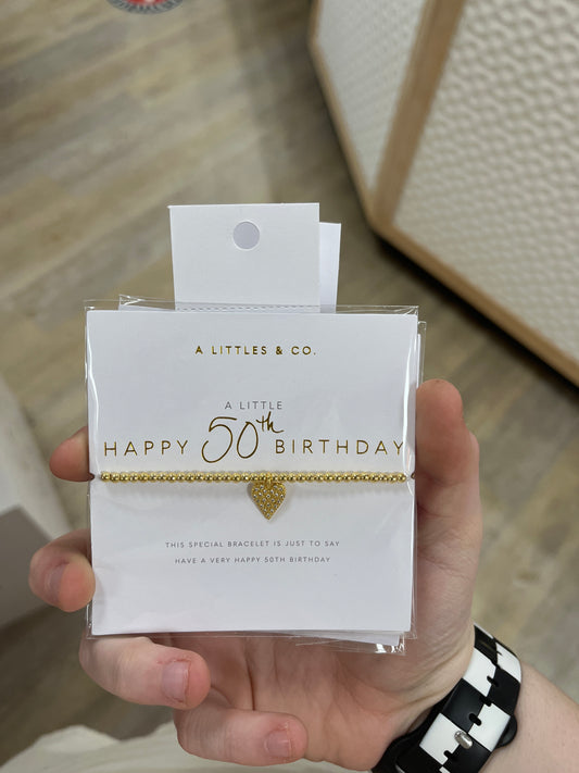 A LITTLE BRACELET - HAPPY 50TH BIRTHDAY - GOLD